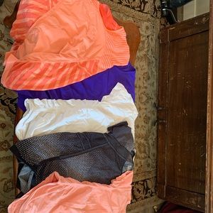 Set of five athleta short sleeve workout shirts